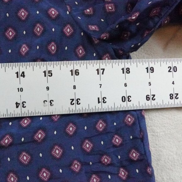 J Crew Silk Blend Embroidered Printed Button Bell Sleeve Top Womens 6 - Picture 7 of 11